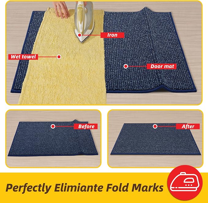 JSEI Dirt Trapper Door Mat 36"x60" Non-Slip Washable Entrance Mat, Dog Doormats, Absorbent & Fade-Resistant Floor Mats, Low Profile Welcome Mats for Entryway, Front Door, and Inside Entrance, Blue - Image 2