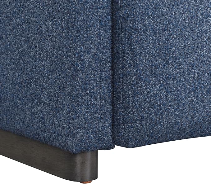 Serta® Vail 86" Convertible Sleeper Sofa, Queen Size, Wall-Hugging Dreamglide Mechanism, Dreamcoil Comfort, Boucle Fabric, Navy Blue