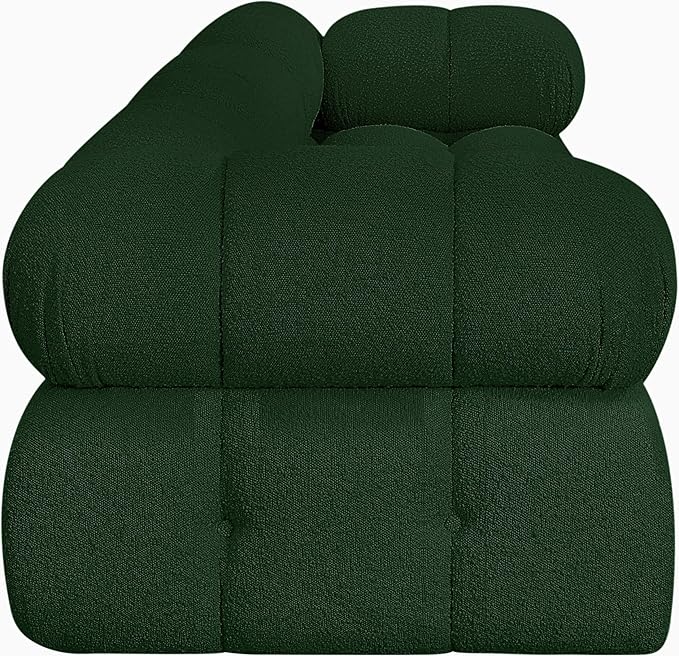 Meridian Furniture 611Green-S102A Ames Collection Modern | Contemporary Modular Sofa with Rich Green Boucle Fabric, Modular to Create Infinite Configurations, 102" W x 34" D x 28" H, Green