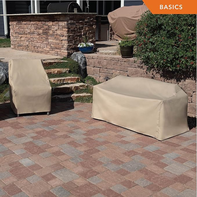 Modern Leisure Basics Patio Chair Cover - Weather-Resistant Fabric - Furniture Protection Perfect for Patio, Deck, and Porch - 33" L x 34" W x 31" H - Khaki, 2023 - Image 6