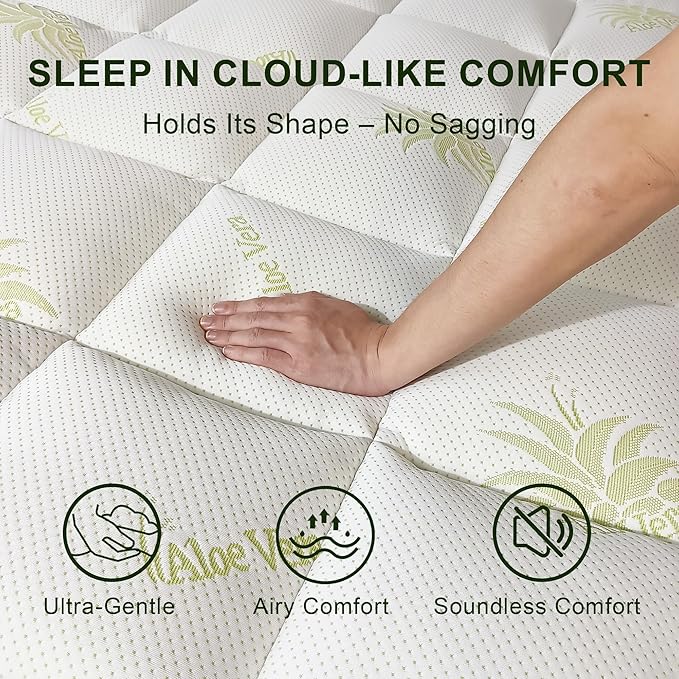 Mattress Topper King Size Pillow Top - Extra Thick Padded Mattress Pad & Protector, Breathable Fitted Deep Pocket 8-21, Ultra Soft & Supportive 1100GMS