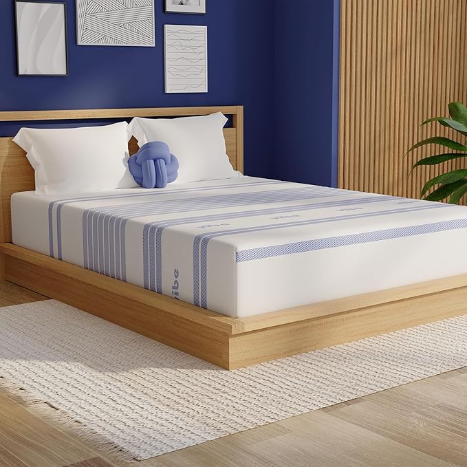 Vibe 12-Inch Gel Memory Foam Mattress - Cooling Gel - Pressure-Relieving Support - Medium-Firm Feel - CertiPUR-US Certified - Bed-in-a-Box - California King Size
