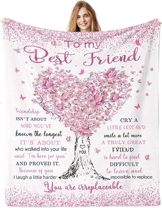 Best Friend Birthday Gifts for Women, Gifts for Best Friend Woman, Bestie BFF Soul Sister Graduation Gift Ideas for Women Blanket 40"x 50", Friendship Unique Gifts