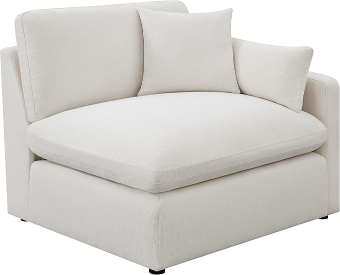Coaster Home Furnishings - Hobson - 5-Piece Upholstered Modular Sectional Sofa with Accent Pillows and Sloped Track Armrests - Living Room - Ivory - 551451-SETA