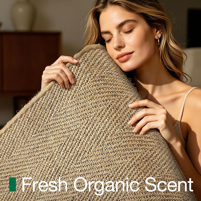 LUMI Handwoven Sisal Door Mat, Non-Slip Durable Entryway Mat, Welcome Front Doormat, Solid Floor Mats for Entrance, 20"x32", Herringbone Sisal - Image 8