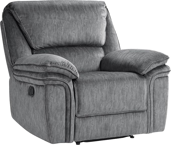 Lexicon Braddock Wall-Hugger Manual Reclining Living Room Set, 3-Piece, Gray