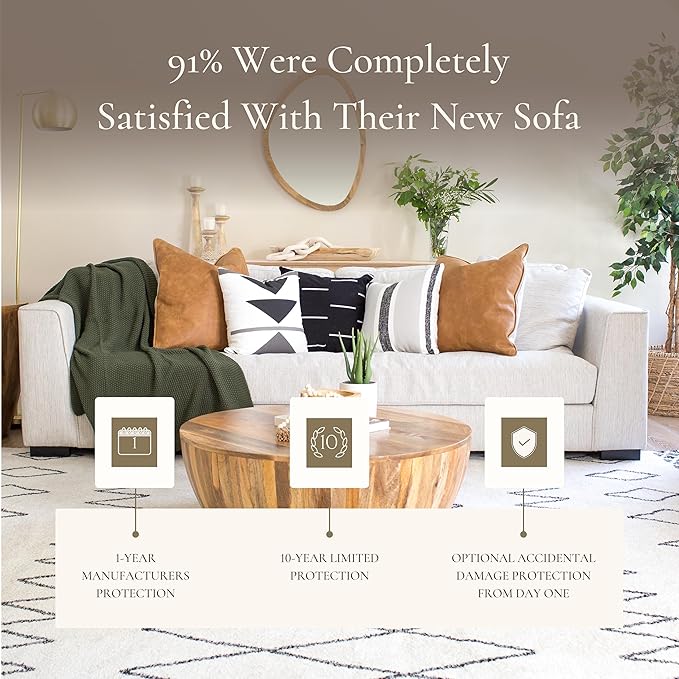 Poly & BARK Capri 99" Sofa – Upholstered in Performance Fabric, Square‑Arm Design with Loose Cushions and Solid Frame – Fully Assembled, Stylish Comfort for Living Spaces