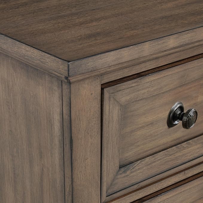 New Classic Furniture Mariana Wood 2-Drawer Nightstand with USB, Vintage Mocha - Image 8
