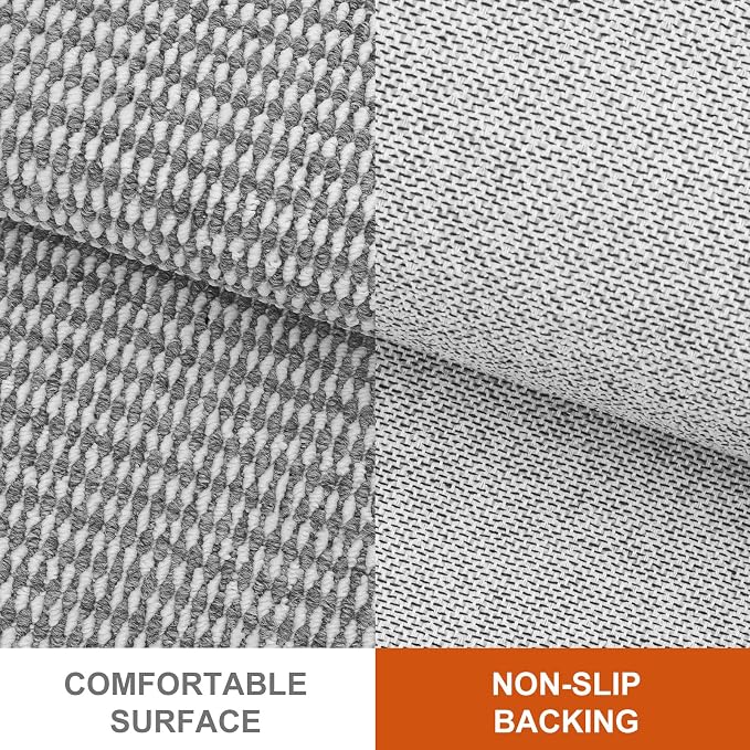 Dirt Trapper Door Mat 20" x 32", Non-Slip Indoor Door Mats, Absorbent Washable Door Mat Indoor Entrance, Low-Profile Inside Doormat Floor Rugs for Entryway and Entry, Grey White (Flod) - Image 3