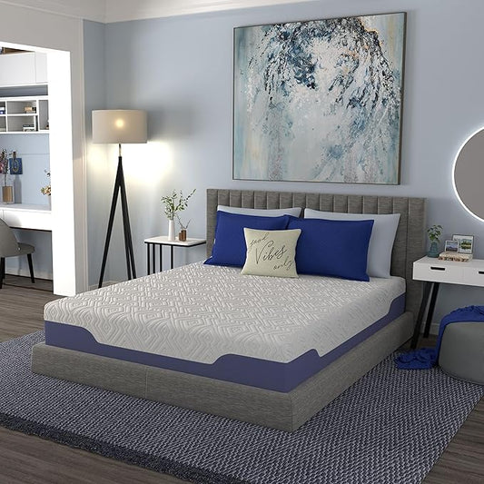 Vibe Supreme Cooling Hybrid Mattress, Innerspring and Gel Memory Foam Mattress, Fiberglass Free, 12-Inch Bed in a Box, Twin