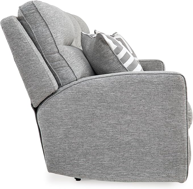 Signature Design by Ashley Biscoe Power Reclining Sofa, Easy View Headrest & Zero-Gravity Recline, Next-Gen Nuvella Polyester, Extended Ottoman, 88" Living Room Seating