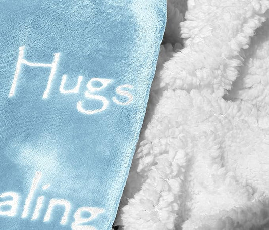 Compassion Blanket (Brand)- Strength Courage Super Soft Warm Hugs, Get Well Gift Blanket Plush Healing Thoughts Positive Energy Love & Hope (~9ct Purple, 50 x 65 Sherpa)