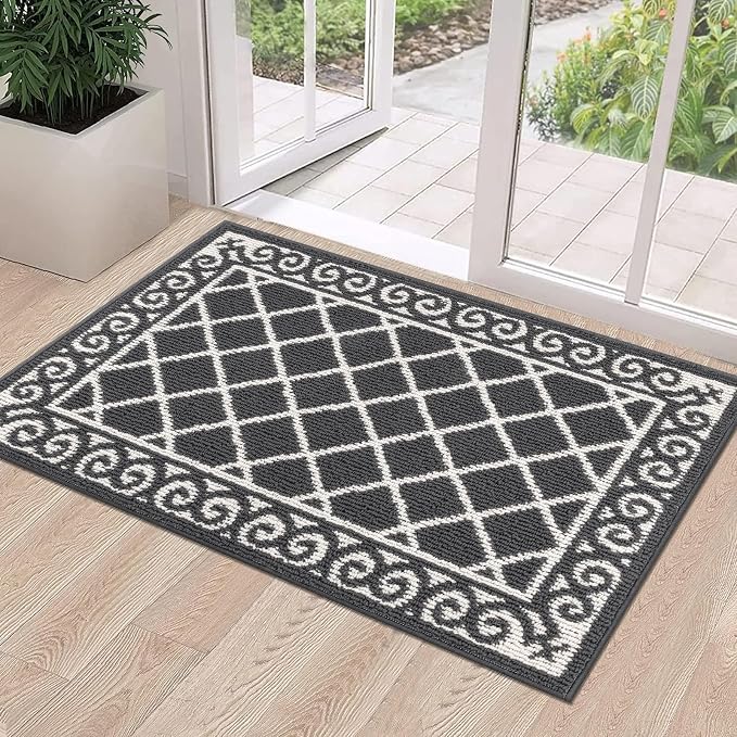 HEBE Indoor Door Mat 24''x36'' Non Slip Front Door Welcome Mats Washable Shoe Mats Dirt Trapper for Entryway Low Profile Kitchen Carpet for Entrance Hallways Entrance Mat for Dogs by HEBE