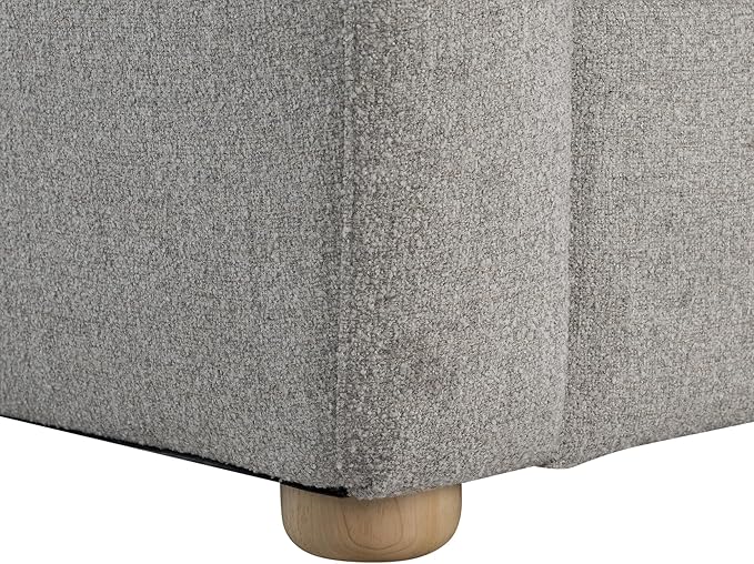 Studio Living® Jennifer 36.6" Arm Chair, Modern Style, Pocket Coil Comfort, Natural Wood Legs, Boucle Fabric, Pebble