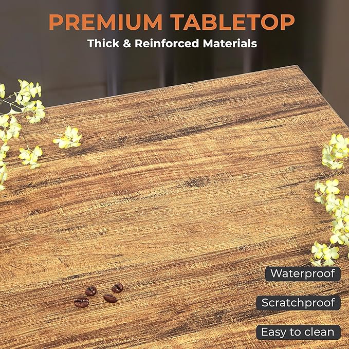 GreenForest Modern Living Room Coffee Table with 2 Tier Storage, Small Square Wood and Metal Farmhouse Center Table with Seamless One-Piece Tabletop, 27.55 Inch, Walnut