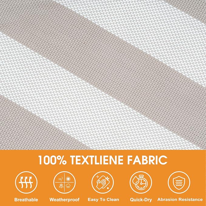 Lazy Daze Hammocks Quick Dry Hammock with Spreader Bar Textliene Fabric Double 2 Person Hammock with Chains Outdoor Patio Poolside Backyard Beach 450 lbs Capacity, Beige White Stripes - Image 2