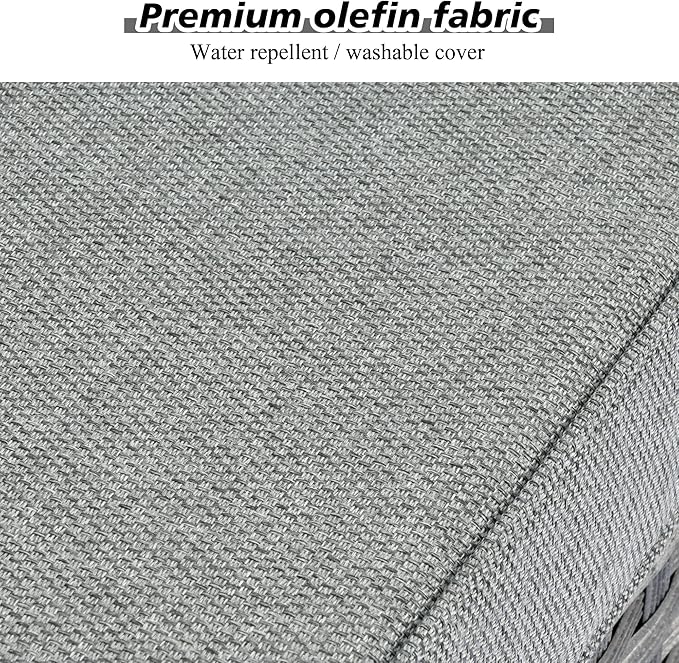 HOOOWOOO 9 Piece Modular Patio Outdoor Sectional Furniture Set with Swivel Rocking Chairs,Wicker Conversation Sofa Set,Outside Couch Set with Wide Arm(Grey Stripes)
