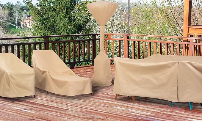 MODERN LEISURE Basics Patio Chaise Lounge Chair Cover - Weather-Resistant Fabric - Furniture Protection Perfect for Patio, Deck, and Porch - 76" L x 27" W x 30" H - Khaki - 4-Pack - 2023 Model - Image 6