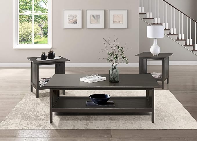 Lexicon Noel 3-Piece Coffee Table Set, Antique Gray