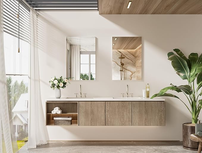 TETOTE Frameless Mirror 20" x 30" Bathroom Mirrors for Wall with 4mm Tempered Glass, Suitable for Bedroom, Entryway, Hallway, Gym, Vertically/Horizontally - Image 9
