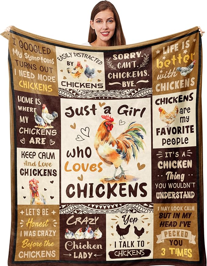 Chicken Gifts for Women/Chicken Lovers, Chick Themed Gifts, Chick Lover/Lady/Mom Presents Throw Blanket 50"x60"