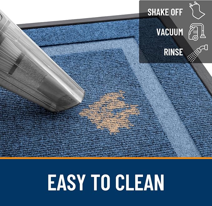 OLANLY Front Door Mat Indoor Outdoor Entrance, Waterproof All-Season, All-Weather Doormat, Sturdy Natural Rubber, Fade Resistant, Low Profile, Easy Clean Patio Porch Entryway Mat, 35x23, Light Blue - Image 7