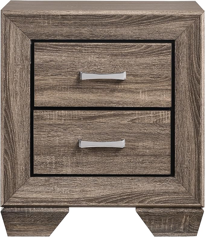 Coaster Home Furnishings Kauffman Transitional 4-Piece Bedroom Set Queen Size Panel Bed Frame 54-inch Headboard Washed Taupe 204191Q-S4