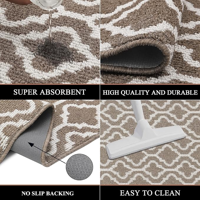 HEBE Washable Runner Rug 20"x59" Indoor Door Mat Runners,Non Slip Dirt Trapping Rug Runner Floor Mats Carpet Runners for Entryway Hallway Kitchen Garage Laundry Room - Image 4