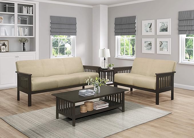 Lexicon Noel 75.5" W Fabric Living Room Sofa Couch, Brown