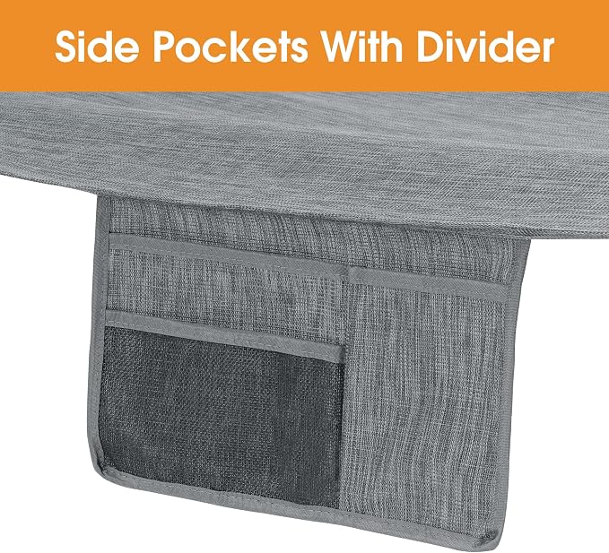 Lazy Daze Hammocks 11 FT Double Outside Hammock Quick Dry Olefin Fabric Hammock with Spreader Bar & Side Pocket for Outdoor Poolside Backyard 450 lbs Capacity, Grey - Image 7