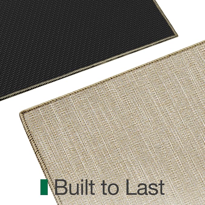 LUMI Ultra Thin Indoor Door Mat 17x30, Low Profile Entrance Mat, Non Slip Rubber Backing Dirt Trapper Doormat for Front Entryway, Beige - Image 7