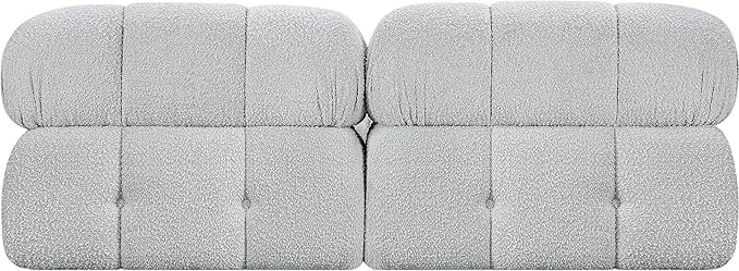 Meridian Furniture 611Grey-S68B Ames Collection Modern | Contemporary Modular Sofa with Rich Grey Boucle Fabric, Modular to Create Infinite Configurations, 68" W x 34" D x 28" H, Grey