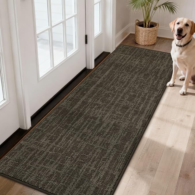 COSY HOMEER Door Mat 24" x 60" Non-Slip Washable Entryway Rug,Dirt Trapper Door Mat Indoor Entrance,Stain Resistant Absorbent Welcome Mats for Front Back Doormats and Wet Shoes,Brown - Image 9