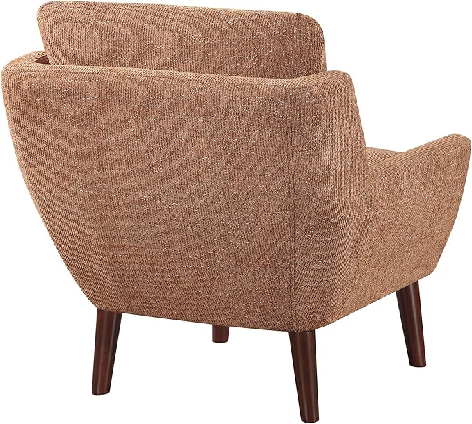 Lexicon Modern Wingback Accent Chair, Chenille Fabric Upholstered Lounge Reading Arm Chair, Solid Wood Legs for Living Room, Bedroom, Supportive Padded Pocket Coil Seat, Easy Assembly, Orange