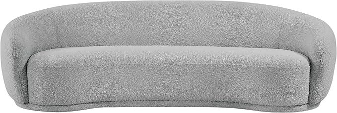 Meridian Furniture 693Grey-S Hyde Collection Modern | Contemporary Boucle Fabric Upholstered Sofa, Grey, 89.5" W x 38" D x 28" H