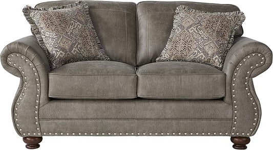 Roundhill Furniture Leinster Love Seats, Gray