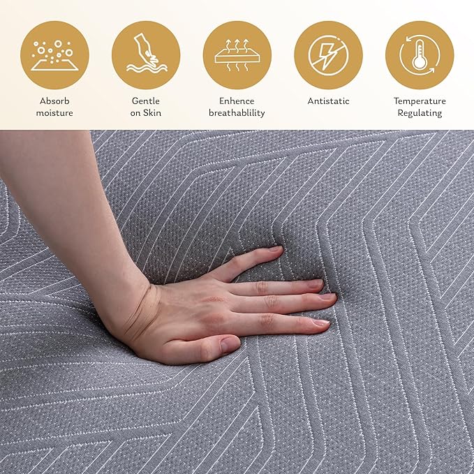 MLILY EGOHOME 14 Inch King Mattress, Copper Gel Memory Foam Mattress for Pain Relief, Therapeutic Mattress in a Box, CertiPUR-US Certified, Fiberglass Free Medium Mattress, Black