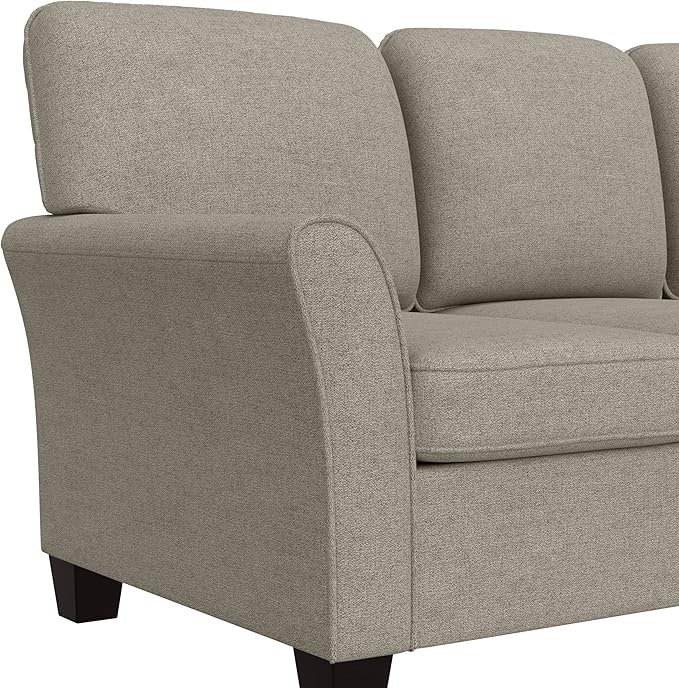 Hillsdale Lorena Modern Upholstered Sofa Fabric Couch, Greige