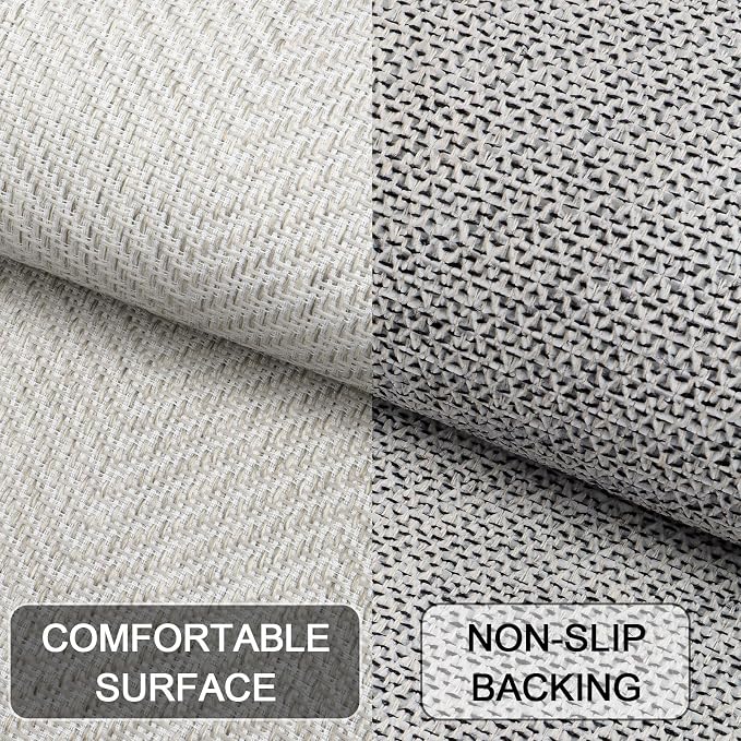 Ultra Thin Indoor Door Mat 17"x29", Washable Door Mat Indoor Entrance, Non Slip Rubber Backing Doormat Low-Profile Inside Entryway Mat, Unique Herringbone Design Entry Mat, Khaki (FOLD) - Image 3