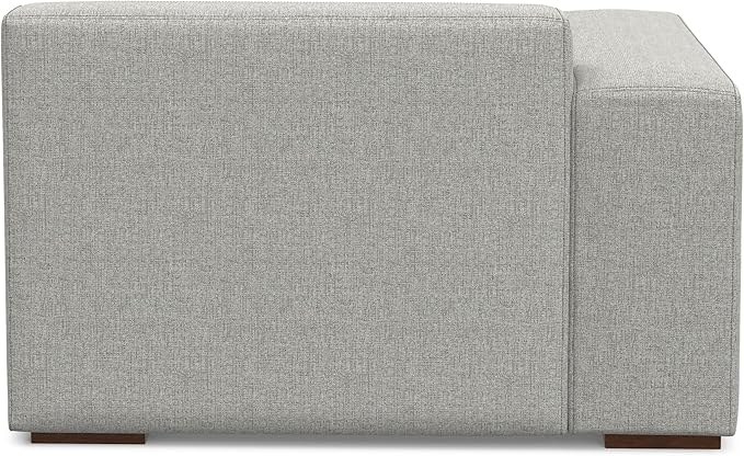 SIMPLIHOME Rex Left-Arm Sofa Module in 100% Recycled Polyester Tightly Woven Performance Fabric, Pale Grey, 44-inches Wide, Handcrafted Modern-Style Left-Arm Accent Chair for Living Room