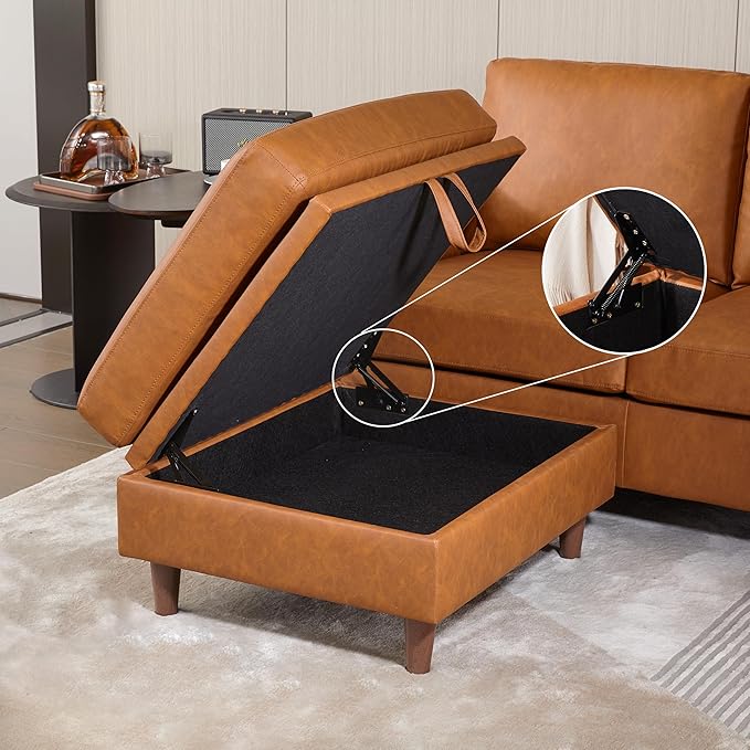 GarveeHome Storage Ottoman Module for Modular Sectional Sofa, Square Ottoman Module for Sectional Sleeper Sofa