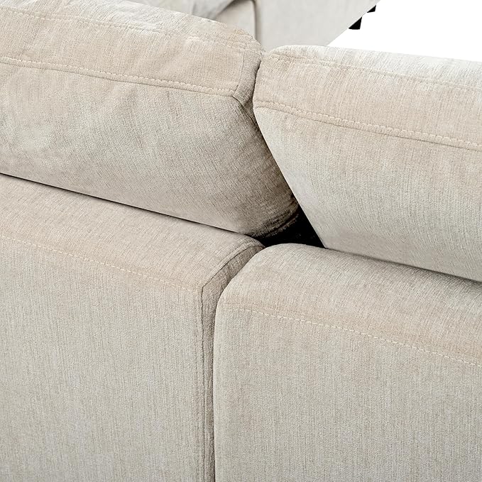 ERYE Oversized Modular Chenille Upholstered Sectional Sofa with Movable Ottoman, 7 Seaters Modular Convertible Couch Spacious Living Room Sofa for Home House Apartment