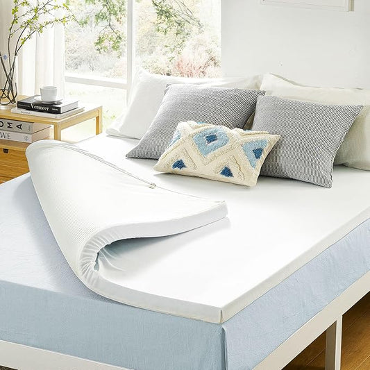 Best Price Mattress 3 Inch Gel Memory Foam Mattress Topper with Cover, CertiPUR-US Certified, Dorm Essentials, Twin XL