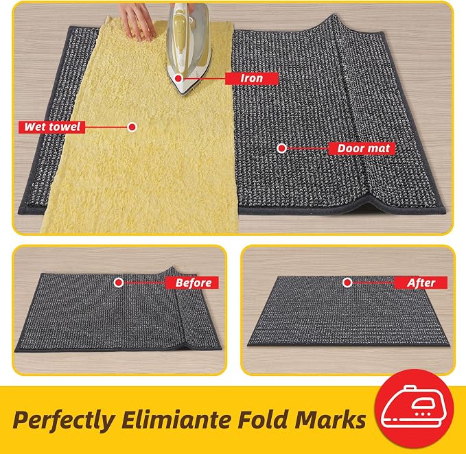 JSEI Dirt Trapper Door Mat 36"x60" Non-Slip Washable Entrance Mat, Dog Doormats, Absorbent & Fade-Resistant Floor Mats, Low Profile Welcome Mats for Entryway, Front Door, and Inside Entrance, Charcoal - Image 9