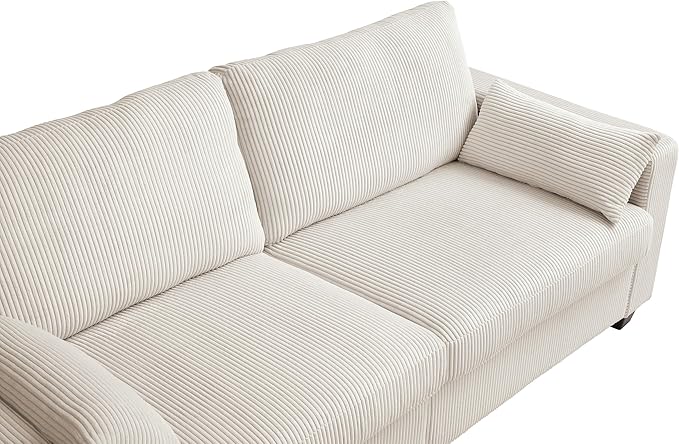 79" Modern Cloud Sofas for Living Room Bedroom, 2 Seat Modular Couch Soft Corduroy Upholstered Loveseat Couches with Toss Pillows for Home Apartment Office Studio