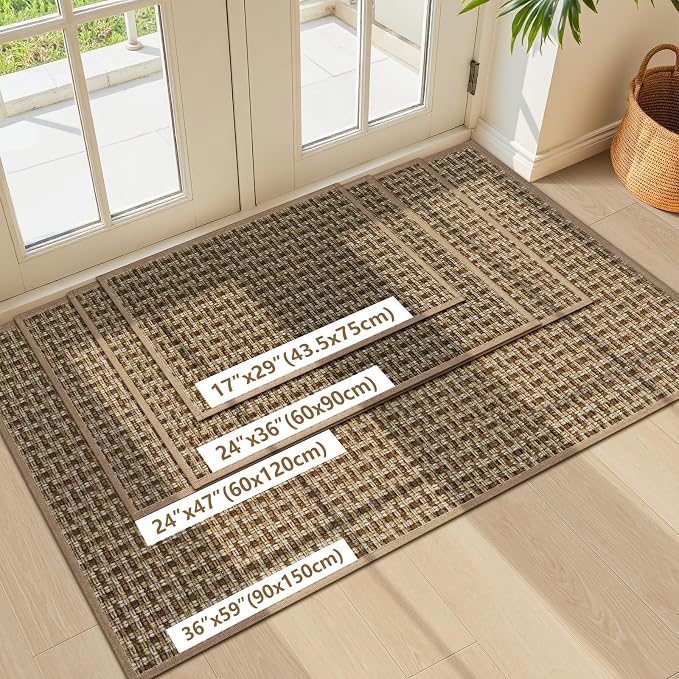 LEKEEPGO Door Mat Indoor Entrance 36"x59", Absorbent Indoor Door Mat Large, Non Slip Rubber Backing Inside Door Mats, Washable Floor Mat, Low-Profile Doormat for Front Door, Entryway, Entrance, Brown - Image 7