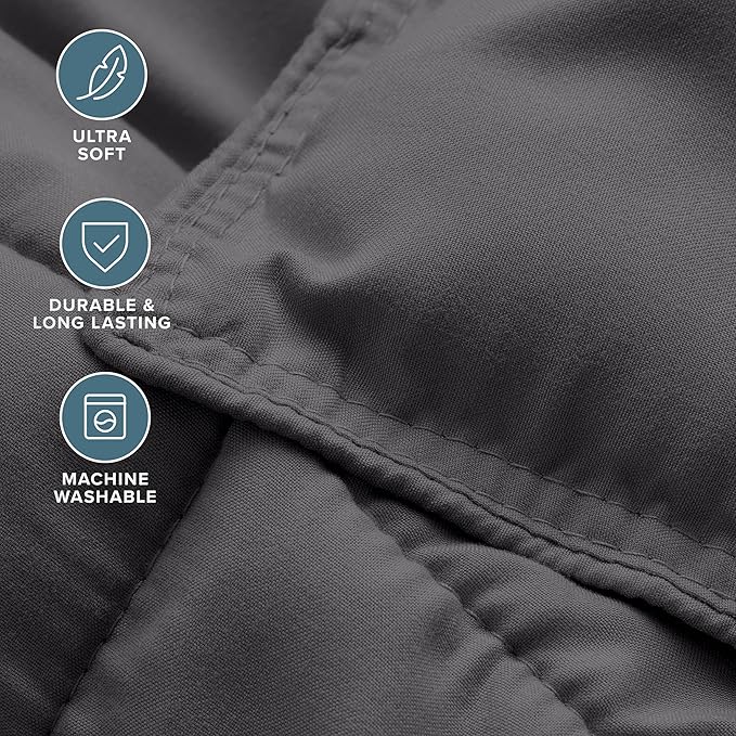 Bare Home Comforter Set - California King Size - Ultra-Soft - Goose Down Alternative - Premium 1800 Series - All Season Warmth (California King, Forged Iron Grey)