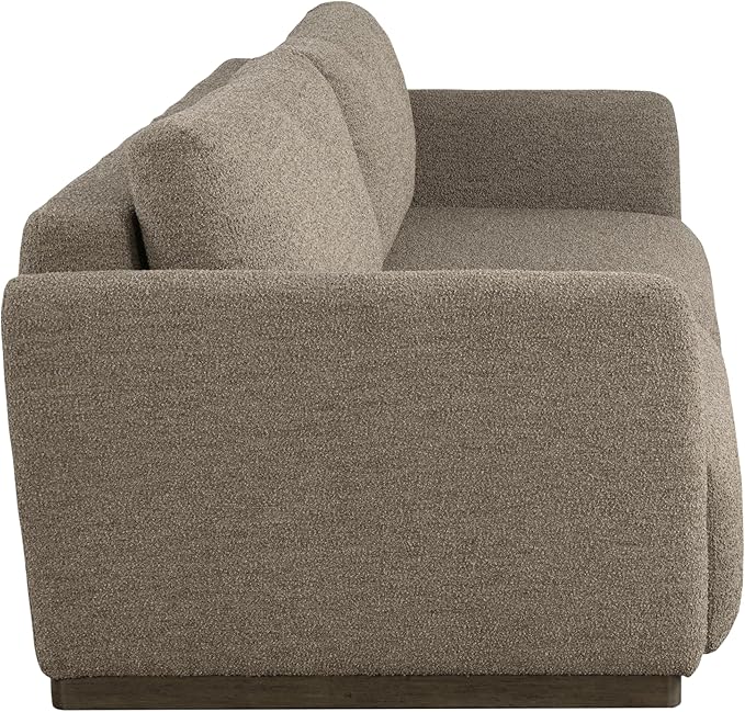 Serta Vail 86" Convertible Sleeper Sofa, Queen Size, Wall-Hugging Dreamglide Mechanism, Dreamcoil Comfort, Boucle Fabric, Brown