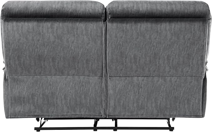 Lexicon Braddock Wall-Hugger Manual Double Reclining Loveseat, Gray