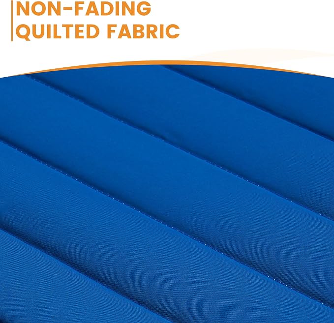 Lazy Daze 12 FT Double Quilted Fabric Hammock with Spreader Bars and Detachable Pillow, 2 Person Hammock for Outdoor Patio Backyard Poolside, 450 LBS Weight Capacity, Dark Blue/Natural - Image 7